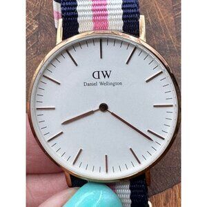 Daniel Wellington Classic Southampton Watch Navy Blue & White Striped Band